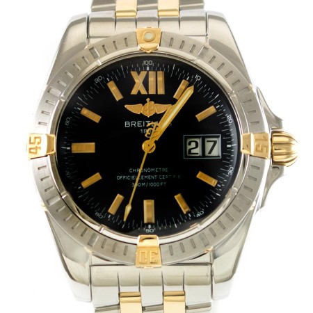 Breitling Uhr Galactic Edelstahl/Gold Big Date Automatik Ref. B49350
